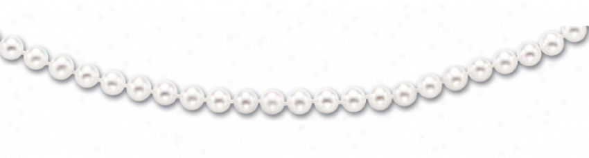 14k Yellow 6-6.5 Mm Fresh Water White Pearl Bracelet - 7 Inc