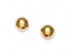 14k Yellow 6 Mm Ball Friction-back Post Post Earrings