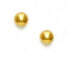 14k Yellow 6 Mm Ball Screw-back Earrings