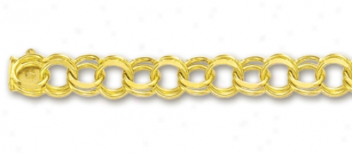 14k Yellow 6.5 Mm Charm Bracelet - 7 Inch