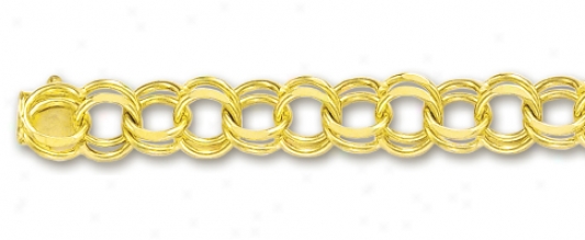 14m Yellow 7 Mm Charm Bracelet - 8 Inch