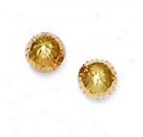 14k Yellow 7 Mm Diamond-cut Bal lEarrings