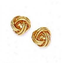 14k Yellow 8 Mm Love-knot Friction-back Post Earrings