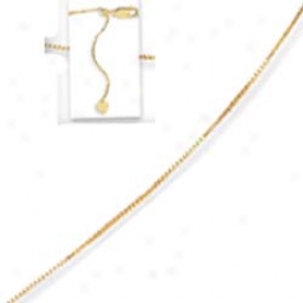 14k Yellow Adjustable Fancy Childrens Necklace - 17 Inch