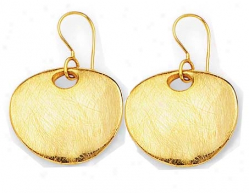 14k Yellow Bold Modern Sketch Earrings