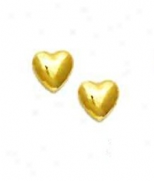 14k Yellow Childrens Petite Heart Post Earrings