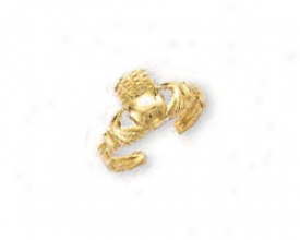 14k Yellow Claddagh Toe Ring