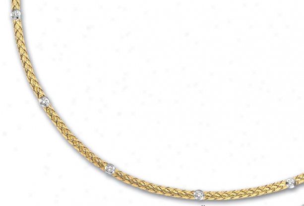 14k Yellow Couture Diamond Necklace - 17 Inch