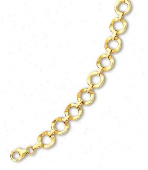 14k Yellow Elegant Circular Link Bracelet - 7.5 Inch