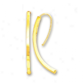 14k Yellow Elegant Curvy Drop Earrings