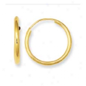 14k Yellow Endless Hoop Earrings