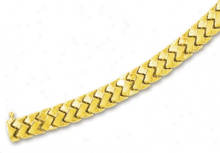 14k Yellow Fancy Bracelet - 7 Inch
