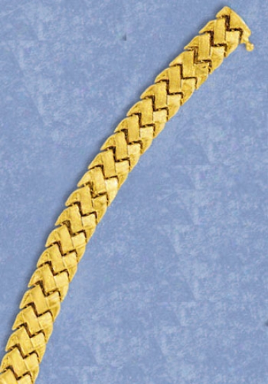 14k Yellow Fancy Bracelet - 8 Inch