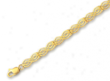 1k Yellow Fancy Celtic Bracelet - 7 Inch