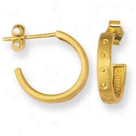 14k Yellow Fancy Design Screw Back Earrings