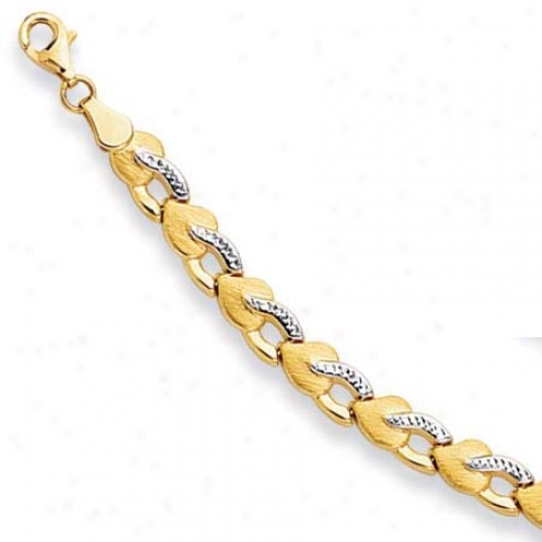 14k Yellow Fancy Disposition Link Bracelet - 7.25 Inch