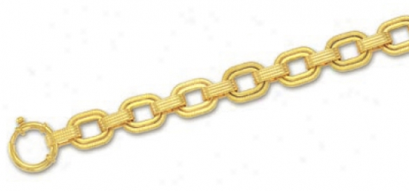 14k Yellow Fancy Member Bracelet - 7.5 Inch