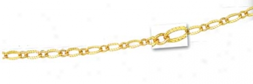 14k Yellow Fancy Link Chain - 16 Inch