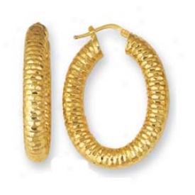 14k Yellow Fancy Oval Ring Earrings