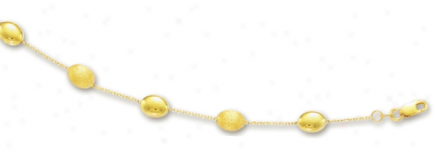 14k Yellow Fancy Pebbles Bracelet - 7.25 Inch