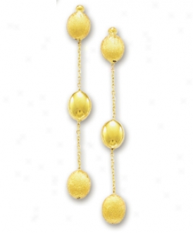 14k Yellow Fancy Pebbles Earrings