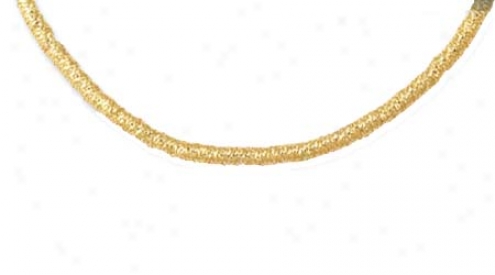 14k Yellow Fancy Stretchable Mesh Necklace - 16 Inch