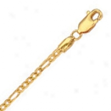 14k Yellow Figaro 18 Inch X 2.0 Mm Franco Chain Necklace
