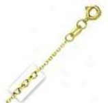 14k Yellow Gold 16 Inch X 1.1 Mm Cable Chain Necklace