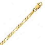 14k Yellow Gold 16 Inch X 2.6 Mm Figaro Chain Neckpace