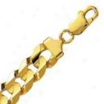 14k Yellow Gold 22 Inch X 11.2 Mm Curb Chain Necklace