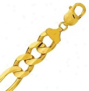 14k Yellow Gold 22 Inch X 13.0 Mm Figaro Chain Necklace
