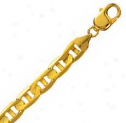 14k Yellow Gold 22 Inch X 8.4 Mm Mariner Link Necklace