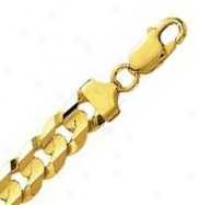 14k Yellow Gold 22 Inch X 9.7 Mm Curb Fetter Necklace