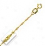 14k Yellow Gold 24 Inch X 1.0 Mm Singapore Chain Necklace