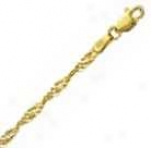 14k Yellow Gold 24 Inch X 2.3 Mm Singapore Chain Necklace