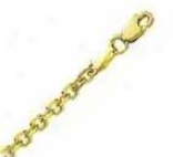 14k Yellow Gold 24 Inch X 3.1 Mm Cable Chain Necklace