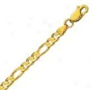 14k Yelloa Gold 24 Inch X 3.9 Mm Figaro Chain Necklacee