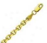 14k Yellow Gold 24 Inch X 4.0 Mm Cable Chain Necklace