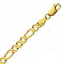 14k Yellow Gold 24 Inch X 5.0 Mm Figaro Chain Nwcklace