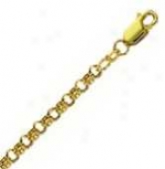 14k Yellow Gold 30 Inch X 3.7 Mm Rolo Chain Necklacce