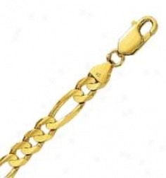 14k Yellow Gold 30 Inch X 7.0 Mm Figaro Confine Necklace