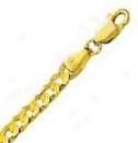 14k Yellow Gold 7 Inch X 4.0 Mm Curb Chain Bracelet