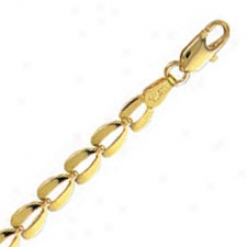 14k Yellow Gold 7 Inch X 4.5 Mm Bumble Bee Linm Bracelet