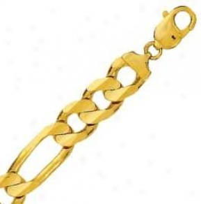 14k Yellow Gold 8.5 Inch X 10.6 Mm Figaro Chain Bracelet