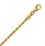 14k Yellow Gold D/c 10 Inch X 2.0 Mm Draw as by a ~ Chain Anklet