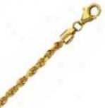 14k Yellow Gold D/c 22 Inch X 2.8 Mm Rope Fetter Necklace