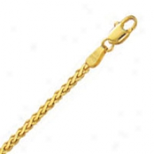 14k Yellow Gold Flat 16 Inch X 2.2 Mm Wheat Chain Necklace