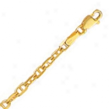 14k Yellow Gold Mariner 22 Inch X 3.0 Mm Anchor Chain Neckla