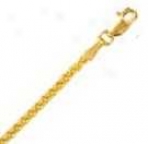 14k Yellow Gold Round 16 Incch X 1.8 Mm Wheat Chain Necklace