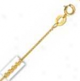 14k Yellow Gold Round 20 Inch X .8 Mm Wheat Chain Necklace